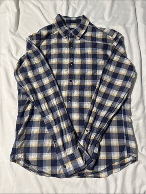 J.Crew Homespun Plaid Button-Down Shirt – Men’s Medium Preppy Lumberjack Casual